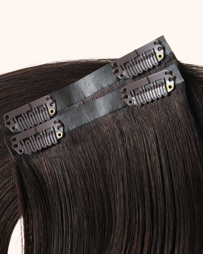 Invisible Face Framer Clip-In Extensions – 2 Piece – Black & Brunette Shades