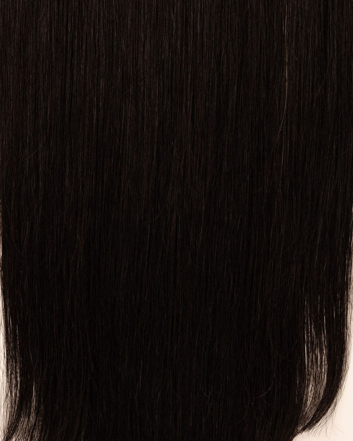 LTS Invisible Clip-In 9 Piece Natural Black 1B Hair Quality Close Up