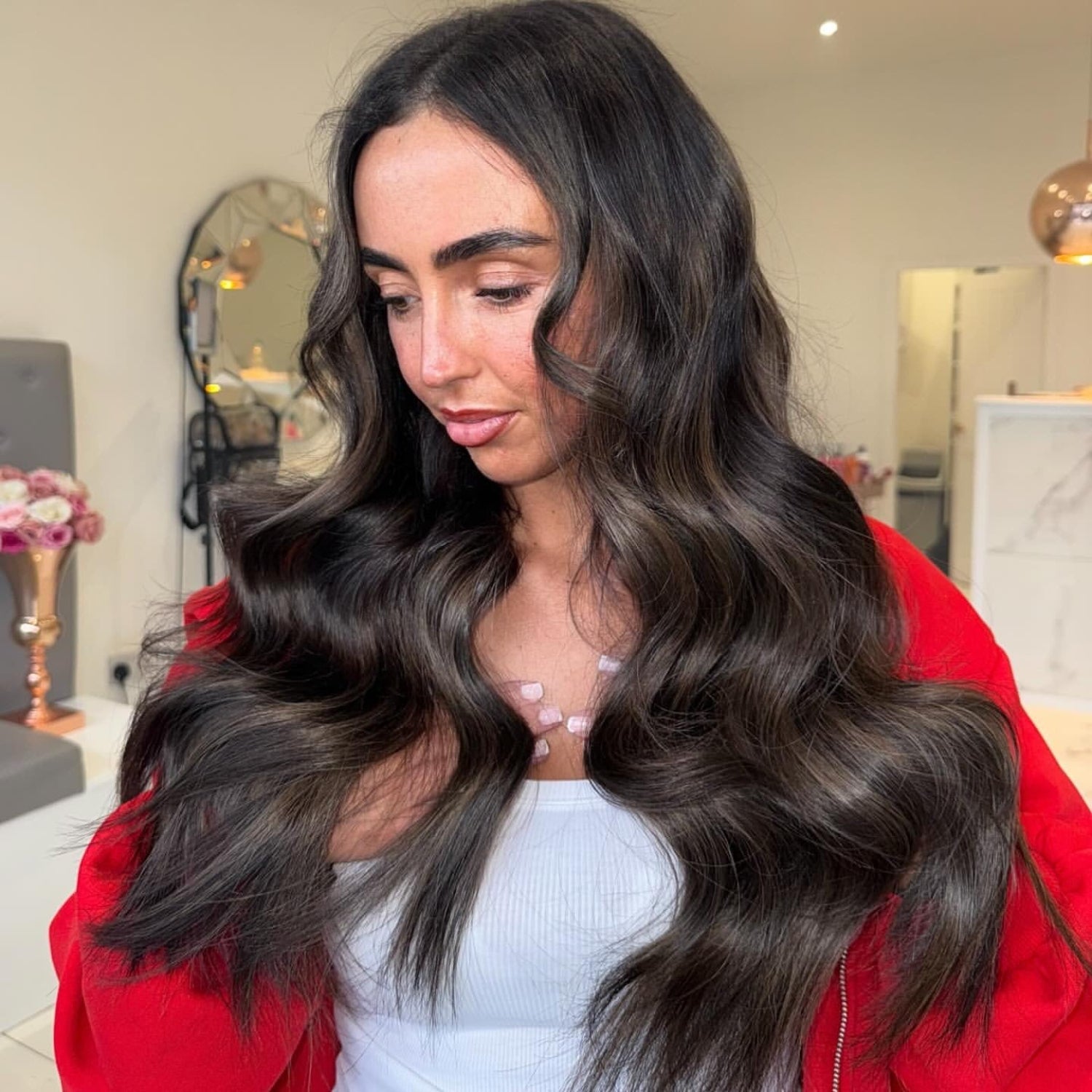 Love_The_Style_Human_Remy_Classic_Lace_Clip_In_Hair_Extension_Shade_2_Dark_Chocolate_Brown