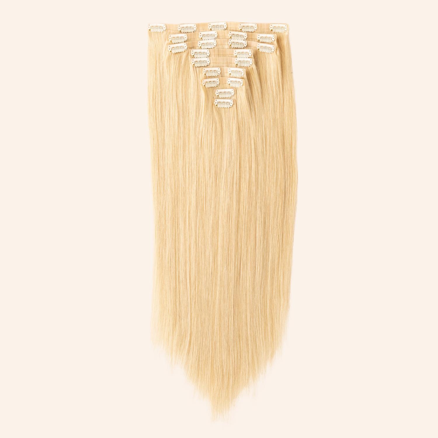 Love The Style Seamless 9 Clip In Human Remy Hair Extensions 9 Piece Shade 613 Beach Blonde