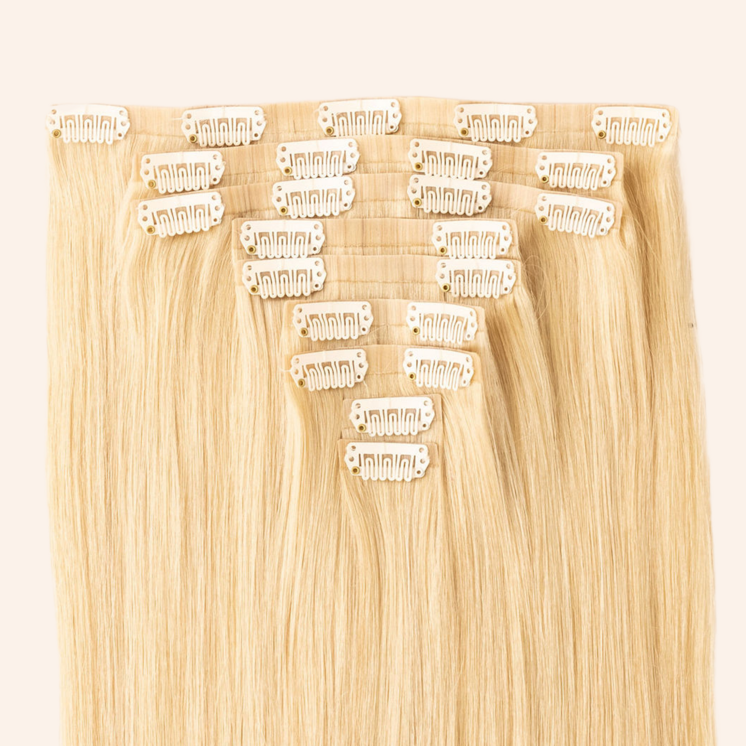 Love The Style Seamless Clip In Human Remy Hair Extensions 9 Piece Shade 613 Beach Blonde