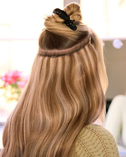 Classic Lace Halo Hair Extension – 1 Piece – Black &amp; Brunette Shades