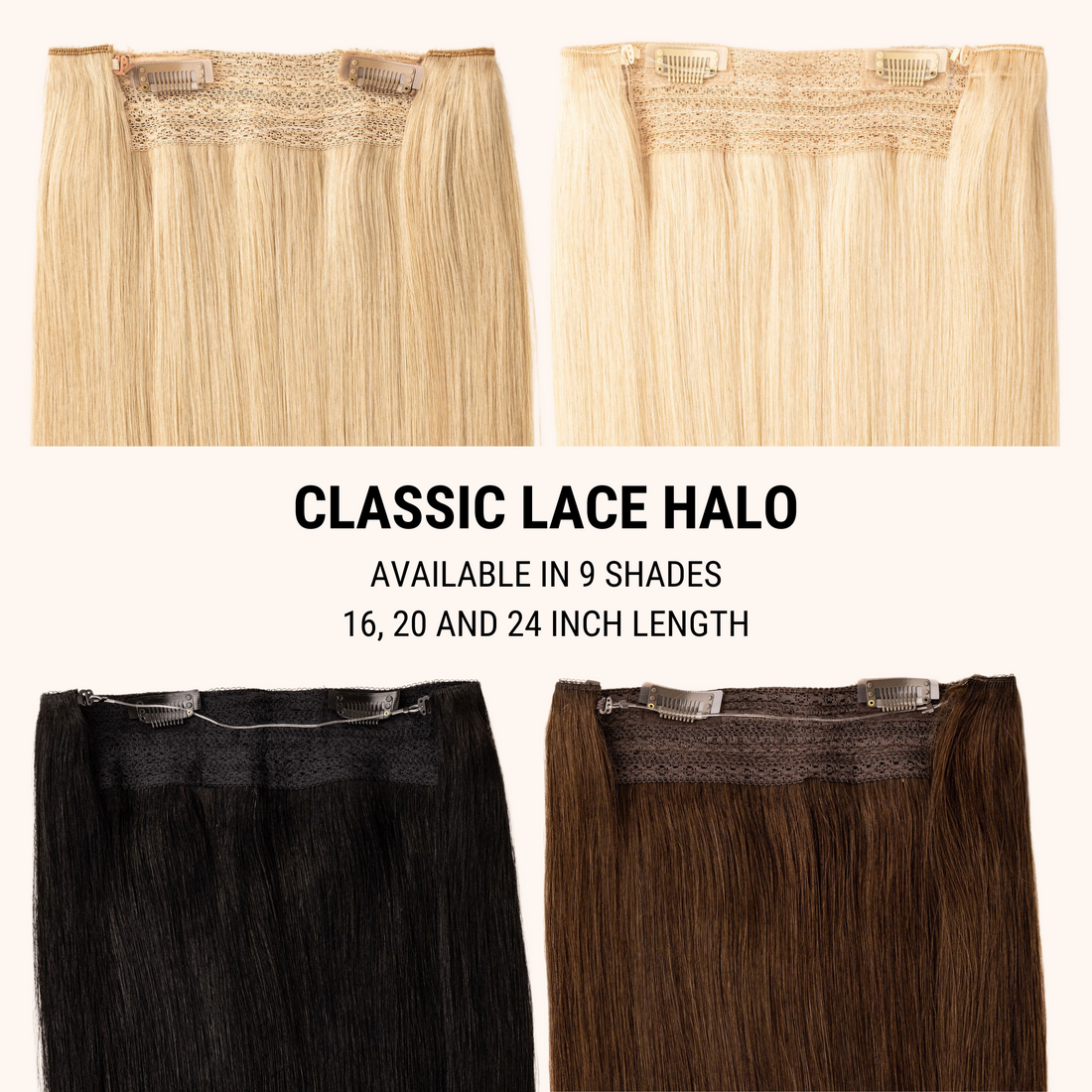 Classic Lace Halo - 1 Piece - Human Remy Hair Extension