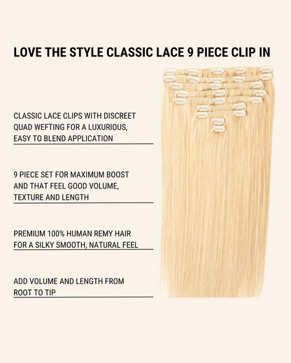 Classic Lace Clip-In Hair Extensions – 9 Piece – Black &amp; Brunette Shades