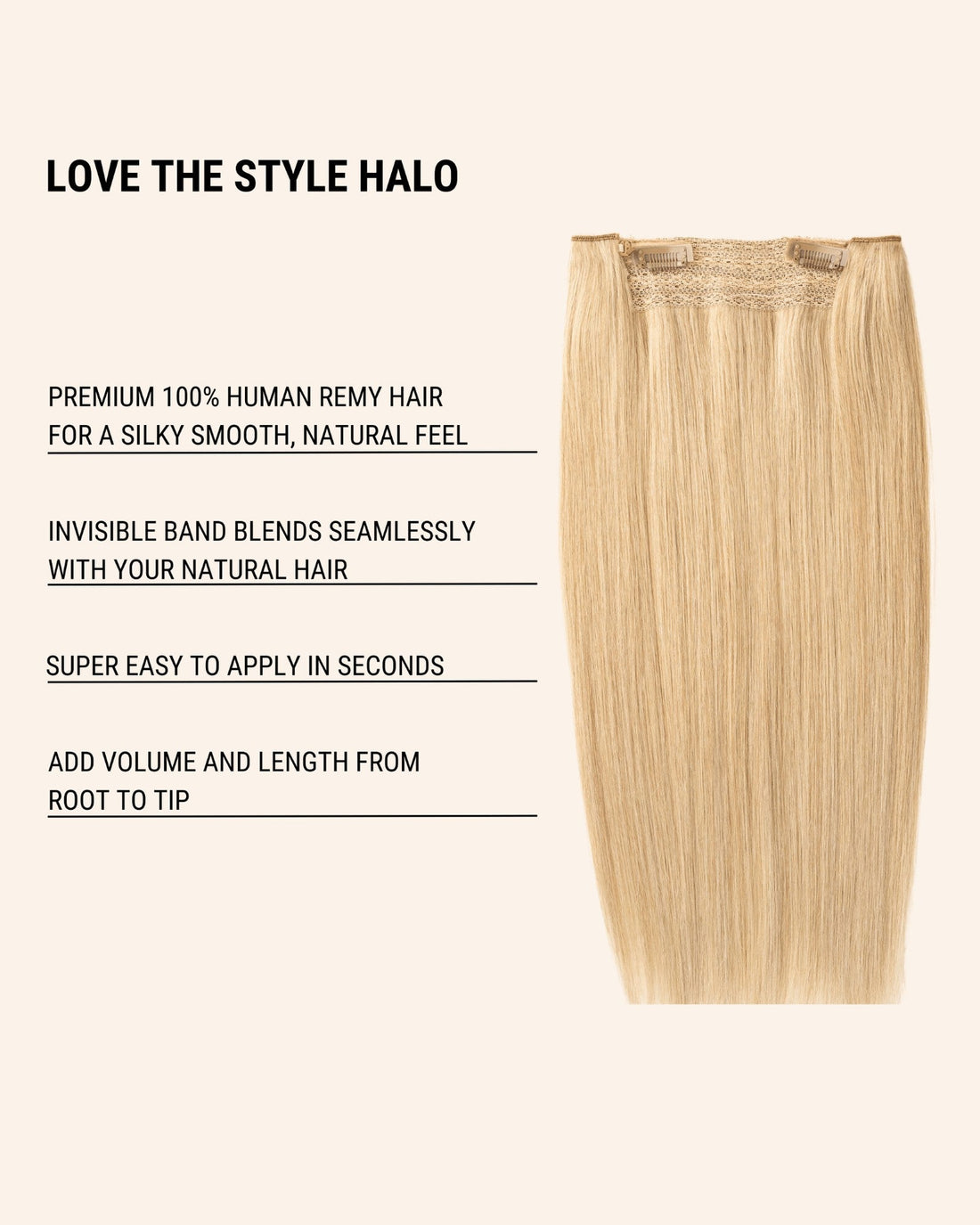 Classic Lace Halo Hair Extension – 1 Piece – Black &amp; Brunette Shades