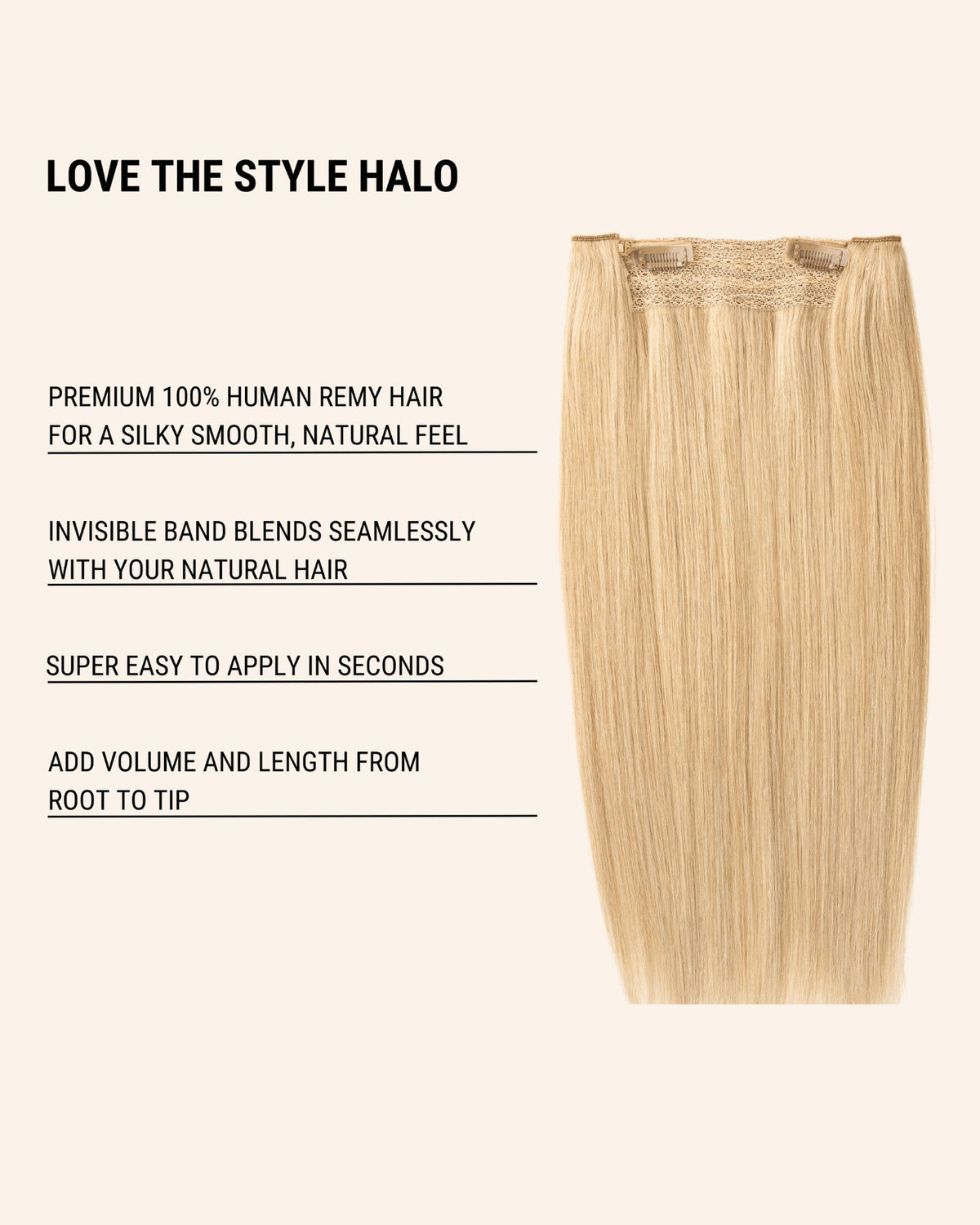 Classic Lace Halo Hair Extension – 1 Piece – Black &amp; Brunette Shades