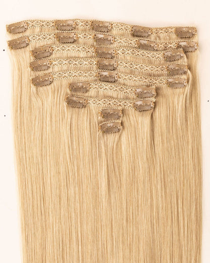 LTS Classic Lace Clip-In 9 Piece Champagne Blonde 23 Attachment Close Up