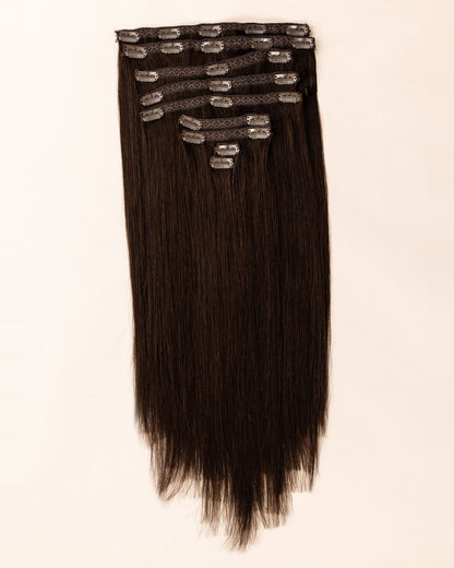 LTS Classic Lace Clip-In 9 Piece Dark Chocolate Brown 2 Full Product