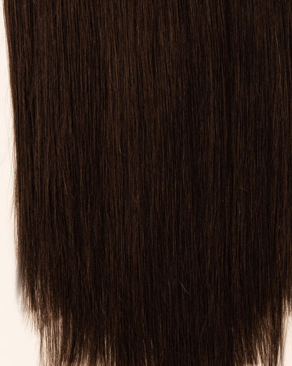 LTS Classic Lace Clip-In 9 Piece Dark Chocolate Brown 2 Hair Quality Close Up