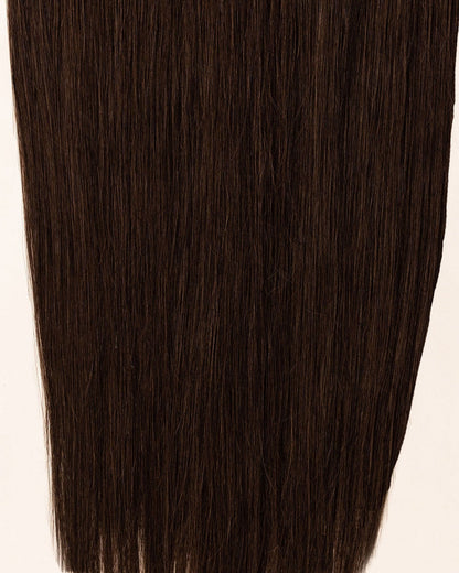 LTS Classic Lace Clip-In 5 Piece Dark Chocolate Brown 2 Hair Quality Close Up