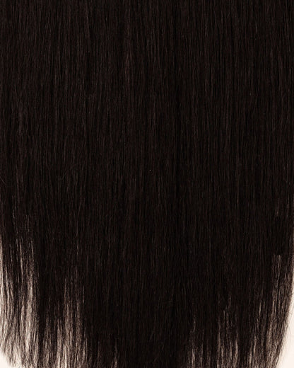 LTS Classic Lace Clip-In 5 Piece Natural Black 1B Hair Quality Close Up