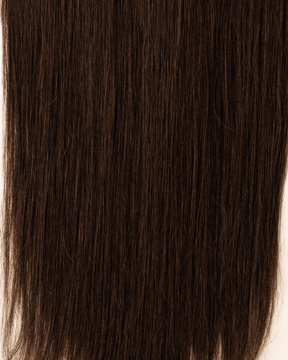 LTS Invisible Clip-In 9 Piece Dark Chocolate Brown 2 Hair Quality Close Up
