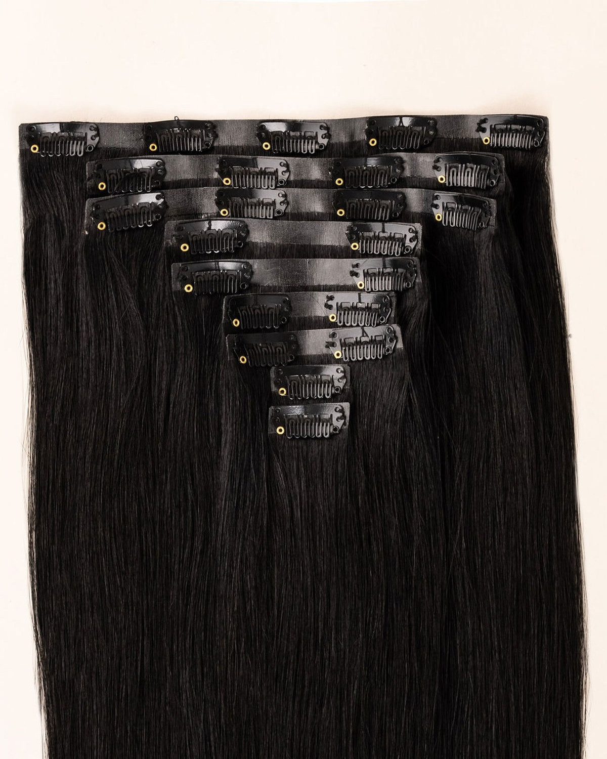 LTS Invisible Clip-In 9 Piece Jet Black 1 Attachment Close Up
