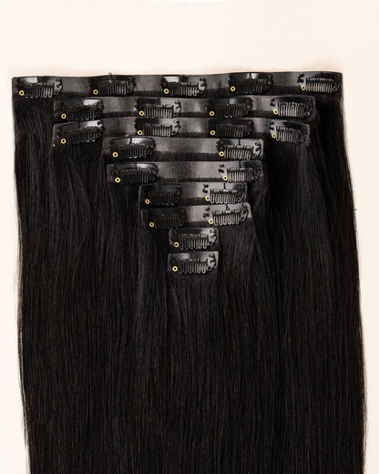 LTS Invisible Clip-In 9 Piece Jet Black 1 Attachment Close Up