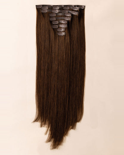 LTS Invisible Clip-In 9 Piece Mocha Medium Brown 5 Full Product