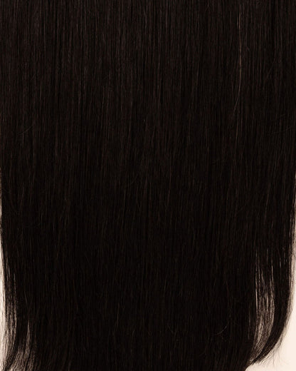 LTS Invisible Clip-In 9 Piece Natural Black 1B Hair Quality Close Up
