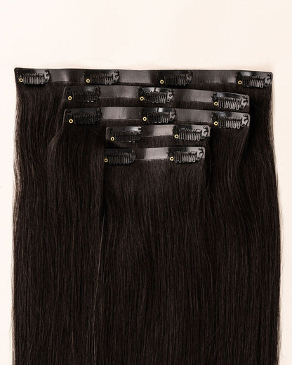 LTS Invisible Clip-In 5 Piece Jet Black 1 Attachment Close Up