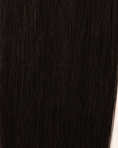 LTS Invisible Clip-In 5 Piece Jet Black 1 Hair Quality Close Up