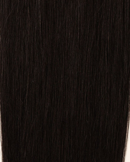 LTS Invisible Clip-In 5 Piece Natural Black 1B Hair Quality Close Up