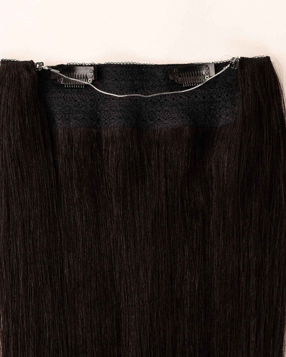LTS Classic Lace Halo Natural Black 1B Attachment Close Up
