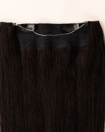 LTS Classic Lace Halo Natural Black 1B Attachment Close Up
