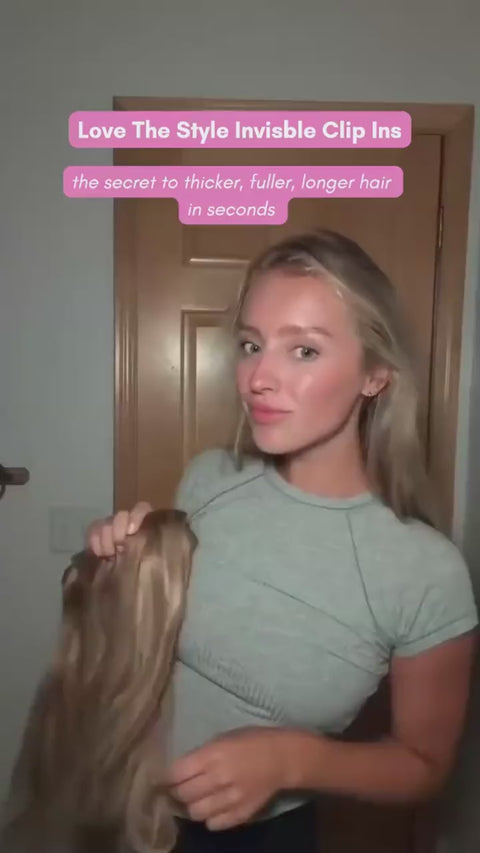 Invisible clip-in extensions on blonde hair, customer voiceover
